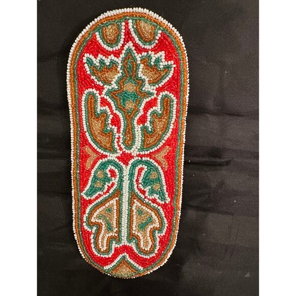 VINTAGE SPARKLING 1940's BELGIUM HAND BEADED EYEGLASSES SUNGLASSES CASE - Picture 6 of 9